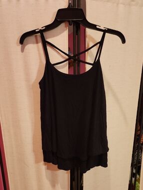 Elle Black Strappy Layered Camisole